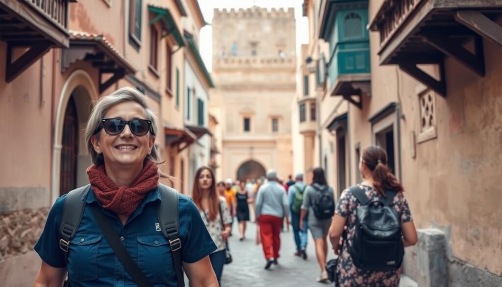 Generate an image of a top-rated tour guide in Fez, Morocco