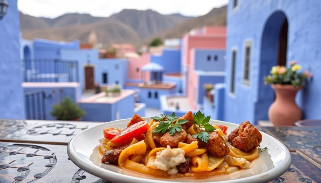 Image of a traditional Moroccan dish in Chefchaouen
